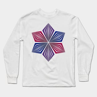 Bisexual Pride Flag Colored Geometric Starburst Long Sleeve T-Shirt